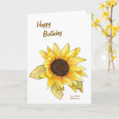 Sunflower watercolor customizable greeting card karte (Gelbe Blume)