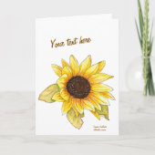 Sunflower watercolor customizable greeting card karte (Vorderseite)