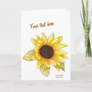 Sunflower watercolor customizable greeting card karte