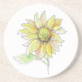 Sunflower Watercolor Fall Coaster Getränkeuntersetzer (Vorne)