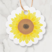 Sunflower Watercolor Floral Wedding Geschenkanhänger (Vorderseite)