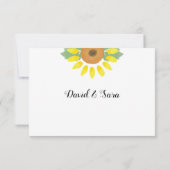 Sunflower Watercolor Floral Wedding RSVP Karte (Rückseite)