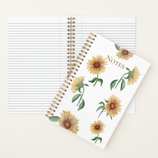 Sunflower Watercolor Notebook Notizblock (Innen)