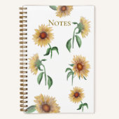 Sunflower Watercolor Notebook Notizblock (Vorderseite)