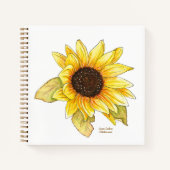 Sunflower watercolor spiral lined notebook notizblock (Vorderseite)