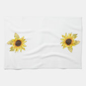 Sunflower watercolor tea towel kitchen towel geschirrtuch (Horizontal)
