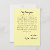 Sunflower watercolor white rose wedding photo dankeskarte (Rückseite)