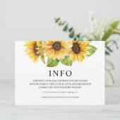 SUNFLOWER Wedding Details Card Einladung (Stehend Vorderseite)