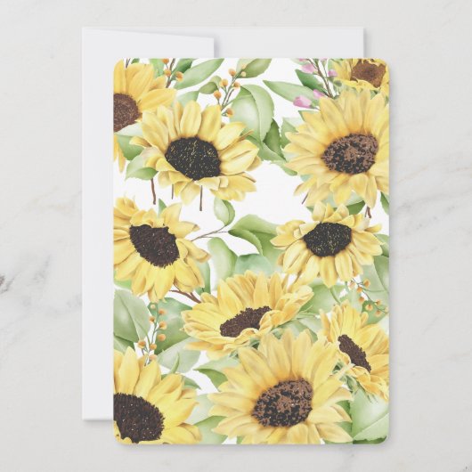 Sunflower Wedding Invitation Einladung (Rückseite)