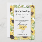 Sunflower Wedding Invitation Einladung (Vorderseite)