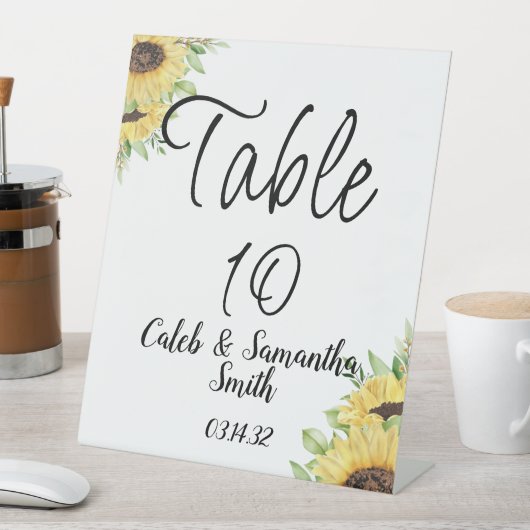 Sunflower wedding sockelschild (In Situ)