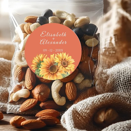 Sunflower Wedding Sticker