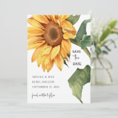 Sunflower Wedding Website Save the Date (Stehend Vorderseite)
