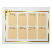 Sunflower Weekly Planner Notizblock (Vorderseite)