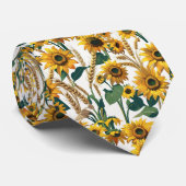 Sunflower & Wheat Seamless Country Pattern Krawatte (Gerollt)
