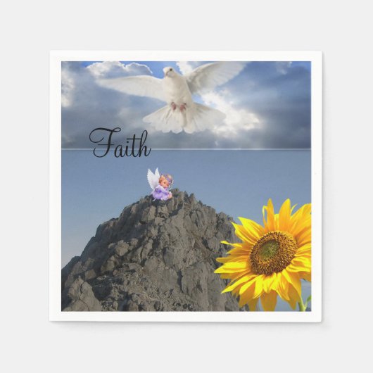 Sunflower White Dove Angel Paper Napkins Serviette (Vorderseite)