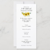 Sunflower white rose watercolor wedding Flat Card (Vorderseite)
