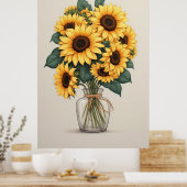 Sunflower Wildflower Botanical Art Poster (Küche)