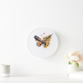 Sunflower Wings Timepiece – Butterfly Nature Wall  Runde Wanduhr (Zuhause)
