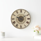 Sunflower wooden Wall Clock Große Wanduhr (Zuhause)