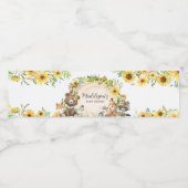 Sunflower Woodland Animals Baby Shower Wasserflaschenetikett (Einzelnes Label)