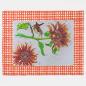 Sunflower Wren Blanket Fleecedecke (Vorderseite (Horizontal))