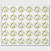 Sunflower Yellow Floral Botanical Hand drawn Oil Geschenkpapier (Flach)