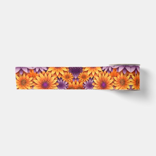 SunFlower Yellow Lila Satinband (Vorderseite)