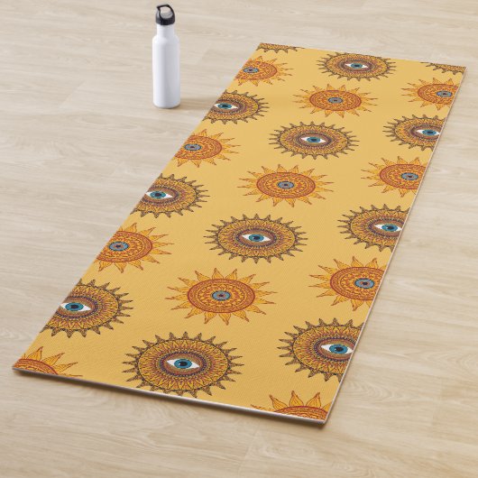 Sunflower Yellow Mandala - Third Eye Graphic Print Yogamatte (Beispiel)