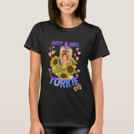 Sunflower Yorkshire Terrier Girl Lieben Dog T-Shirt