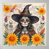 SunflowerDayOfTheDeadWitch Poster (Vorne)