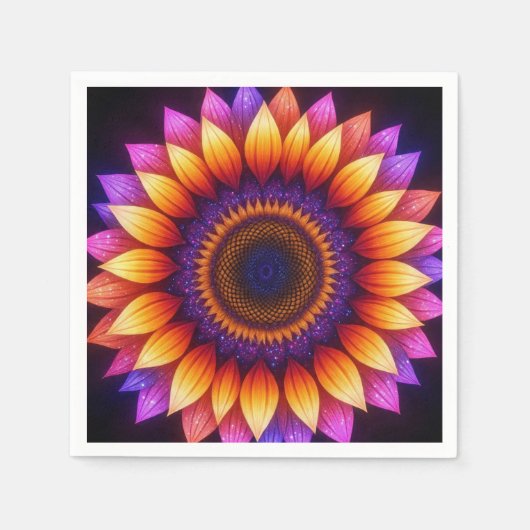 SunFlowerMandala Serviette (Vorderseite)