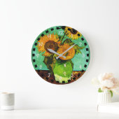 Sunflowers (3), famous painting by van Gogh Große Wanduhr (Zuhause)