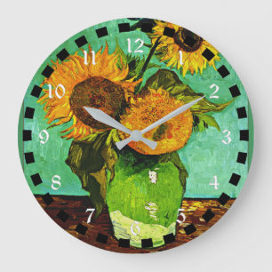 Sunflowers (3), famous painting by van Gogh Große Wanduhr