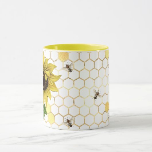 SUNFLOWERS AND BEES TASSE (Zentrum)