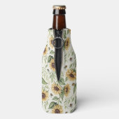 Sunflowers and Bumble Bees Floral Flaschenkühler (Flasche Rückseite)