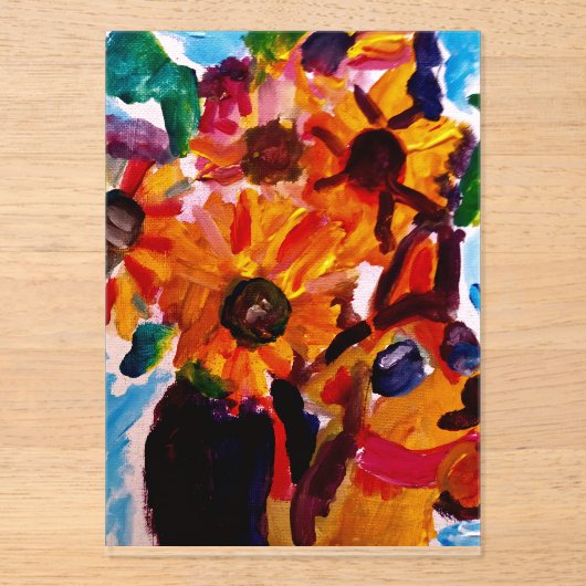 Sunflowers and chihuahua  acryleinladungen (Vorderseite)