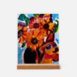 Sunflowers and chihuahua  acrylschild