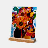 Sunflowers and chihuahua  acrylschild (Winkel)