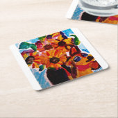 Sunflowers and chihuahua  rechteckiger pappuntersetzer (angewinkelt)