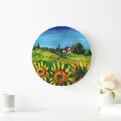 SUNFLOWERS AND COUNTRYSIDE IN TUSCANY GROßE WANDUHR (Zuhause)