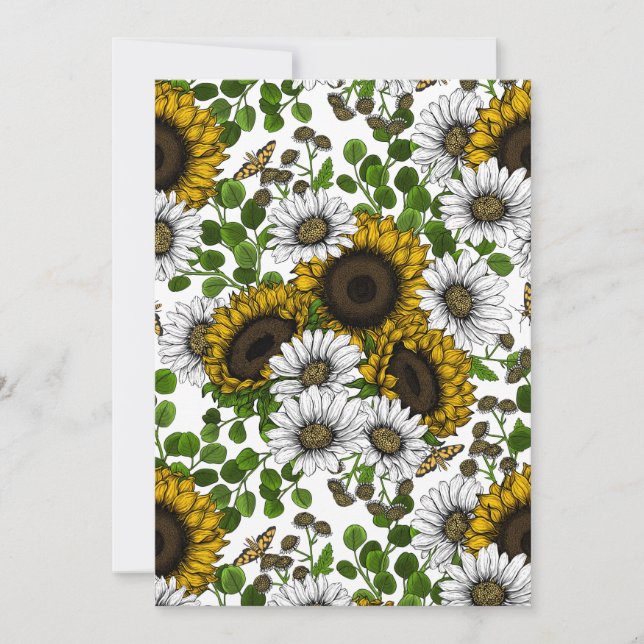 Sunflowers and daisies, summer garden 3 (Vorderseite)