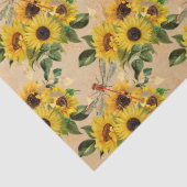 Sunflowers and Dragonflies Series Design 4 Seidenpapier (Detail)