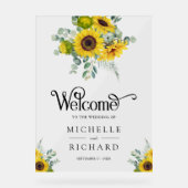 Sunflowers and Eucalyptus Wedding Welcome Acrylschild (Vorderseite)