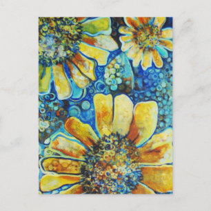 Sunflowers and Polk a Dots Postkarte