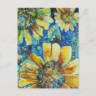 Sunflowers and Polk a Dots Postkarte