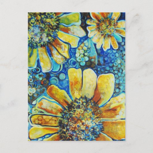 Sunflowers and Polk a Dots Postkarte (Vorderseite)