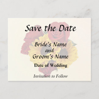 Sunflowers and Roses Bouquet Ankündigungspostkarte