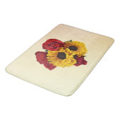 Sunflowers and Roses Bouquet Badematte (Schrägansicht)