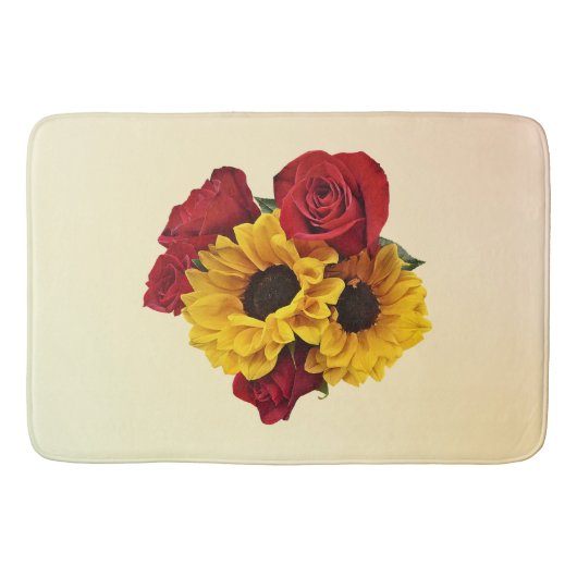 Sunflowers and Roses Bouquet Badematte (Vorderseite)